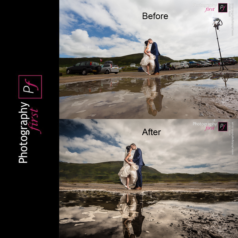 Before and after wedding photography