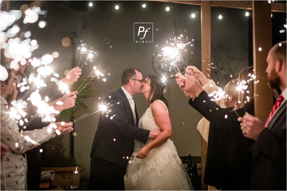 Sparklers at a wedding