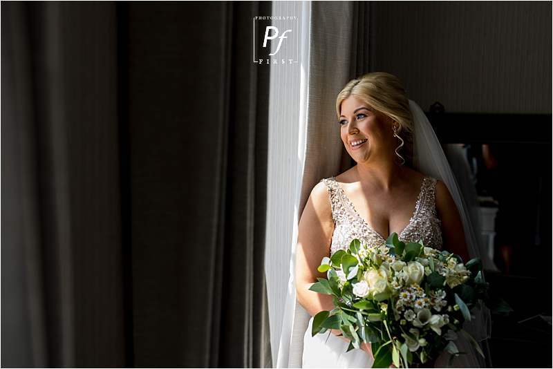 bride all ready for the ceremony - stradey park hotel wedding