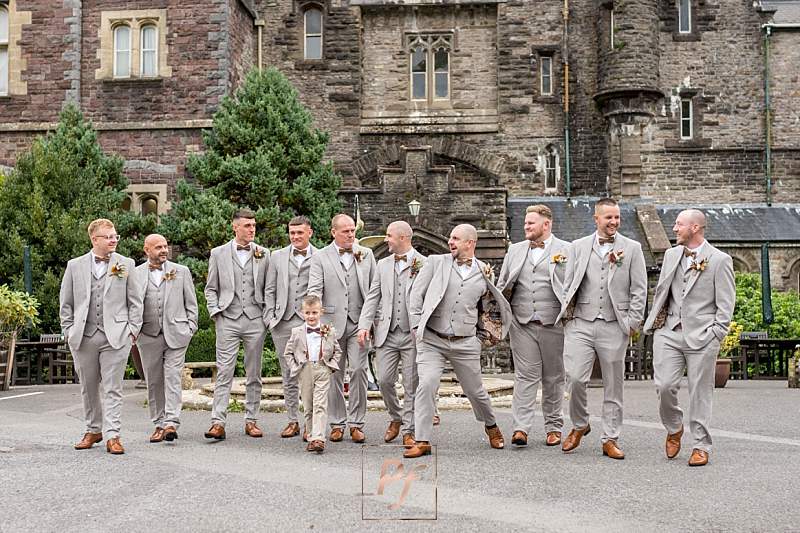 Groomsmen in grey suits