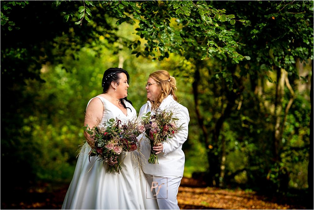 Brides at the beautiful gardens at Bryngarw House, South Wales