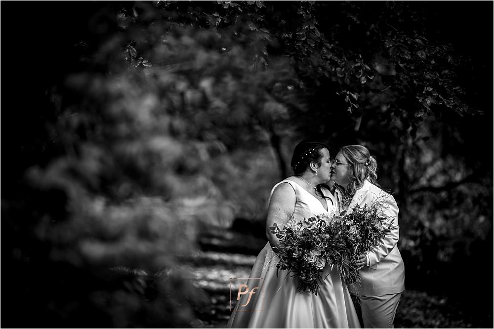 LGBT friendly photographer captures stunnign portraits of newlyweds at Bryngarw House