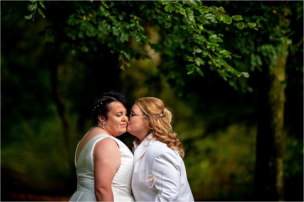 Intimate moment of newlyweds perfectly captured by South Wales wedding photographer