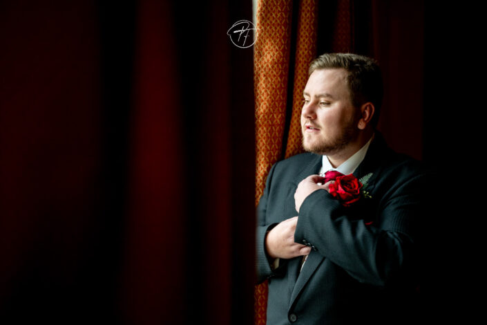 Groom Getting Ready at Craig Y Nos Castle