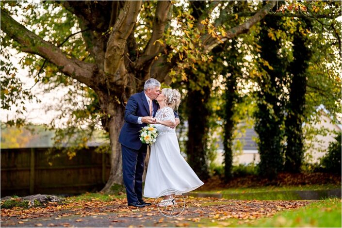 Bride and Groom Portrait in Woodland